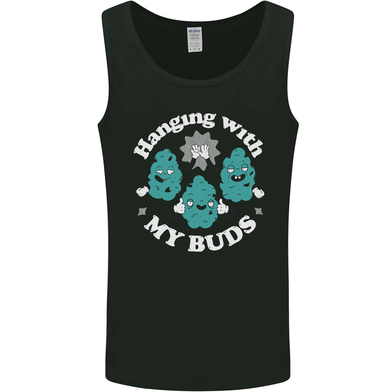 Funny Weed Hanging With My Buds Cannabis Mens Vest Tank Top Black