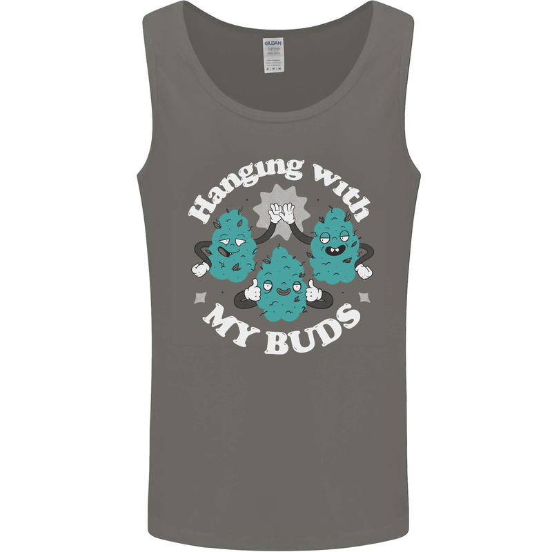Funny Weed Hanging With My Buds Cannabis Mens Vest Tank Top Charcoal