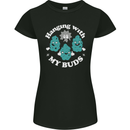 Funny Weed Hanging With My Buds Cannabis Womens Petite Cut T-Shirt Black