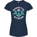 Funny Weed Hanging With My Buds Cannabis Womens Petite Cut T-Shirt Navy Blue