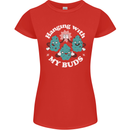 Funny Weed Hanging With My Buds Cannabis Womens Petite Cut T-Shirt Red