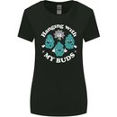 Funny Weed Hanging With My Buds Cannabis Womens Wider Cut T-Shirt Black