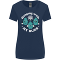 Funny Weed Hanging With My Buds Cannabis Womens Wider Cut T-Shirt Navy Blue