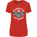 Funny Weed Hanging With My Buds Cannabis Womens Wider Cut T-Shirt Red