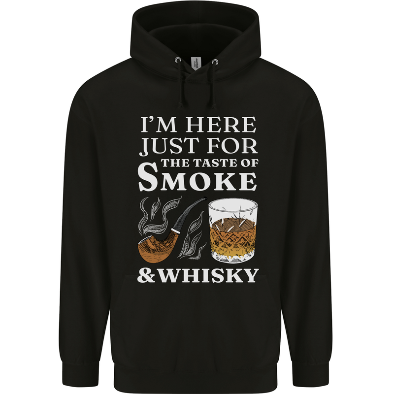 Funny Whisky and Pipe Tobacco Smoke Childrens Kids Hoodie Black