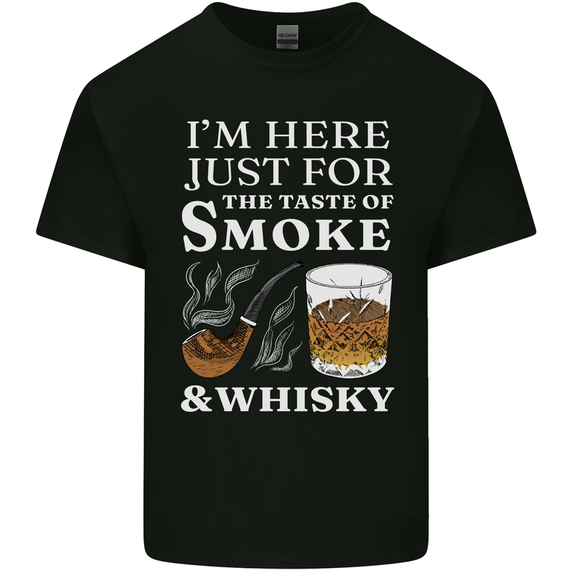 Funny Whisky and Pipe Tobacco Smoke Kids T-Shirt Childrens Black