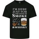 Funny Whisky and Pipe Tobacco Smoke Mens Cotton T-Shirt Tee Top Black