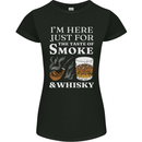 Funny Whisky and Pipe Tobacco Smoke Womens Petite Cut T-Shirt Black