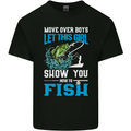 Funny Women Fishing Female Fisherman Kids T-Shirt Childrens Black