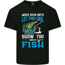 Funny Women Fishing Female Fisherman Kids T-Shirt Childrens Black