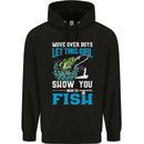 Funny Women Fishing Female Fisherman Mens 80% Cotton Hoodie Black