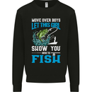 Funny Women Fishing Female Fisherman Mens Sweatshirt Jumper Black