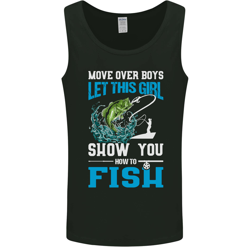 Funny Women Fishing Female Fisherman Mens Vest Tank Top Black