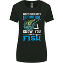 Funny Women Fishing Female Fisherman Womens Wider Cut T-Shirt Black
