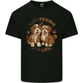 Furry Friends For Life Two Cute Dog Mens Cotton T-Shirt Tee Top Black