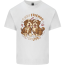 Furry Friends For Life Two Cute Dog Mens Cotton T-Shirt Tee Top White