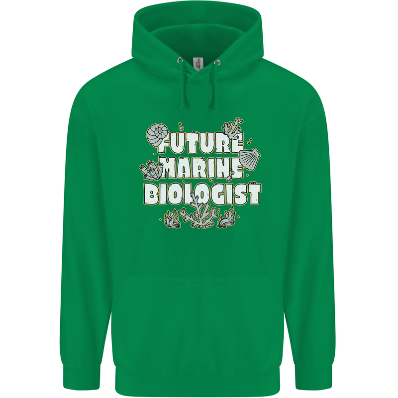 Future Marine Biologist Childrens Kids Hoodie Irish Green