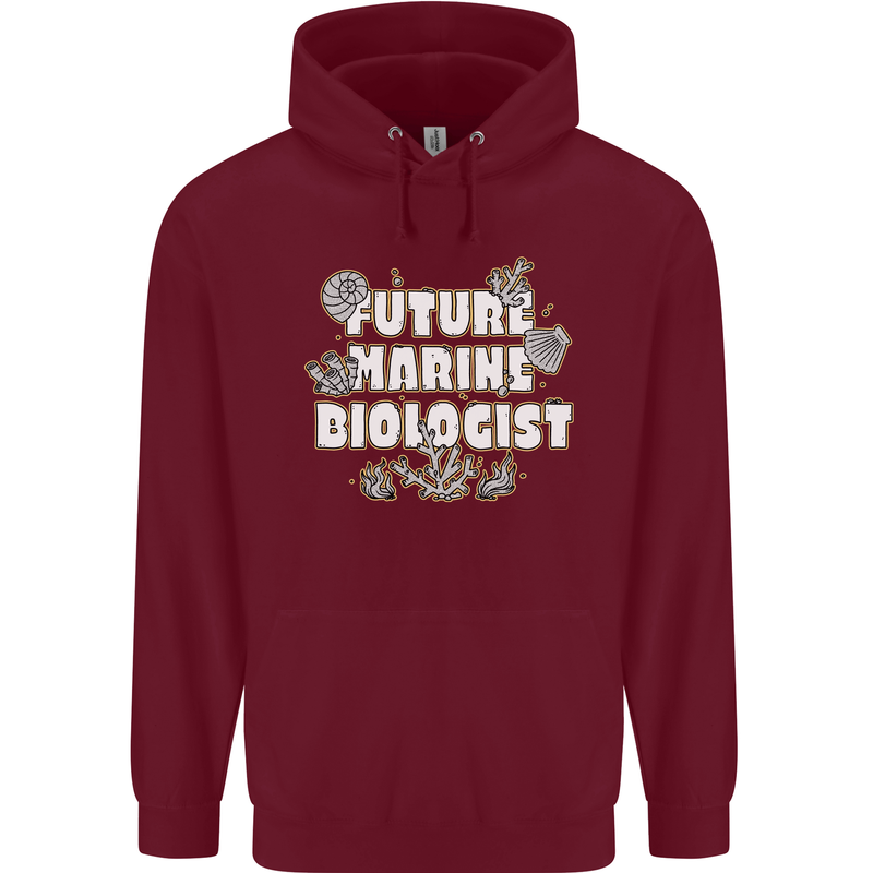 Future Marine Biologist Childrens Kids Hoodie Maroon