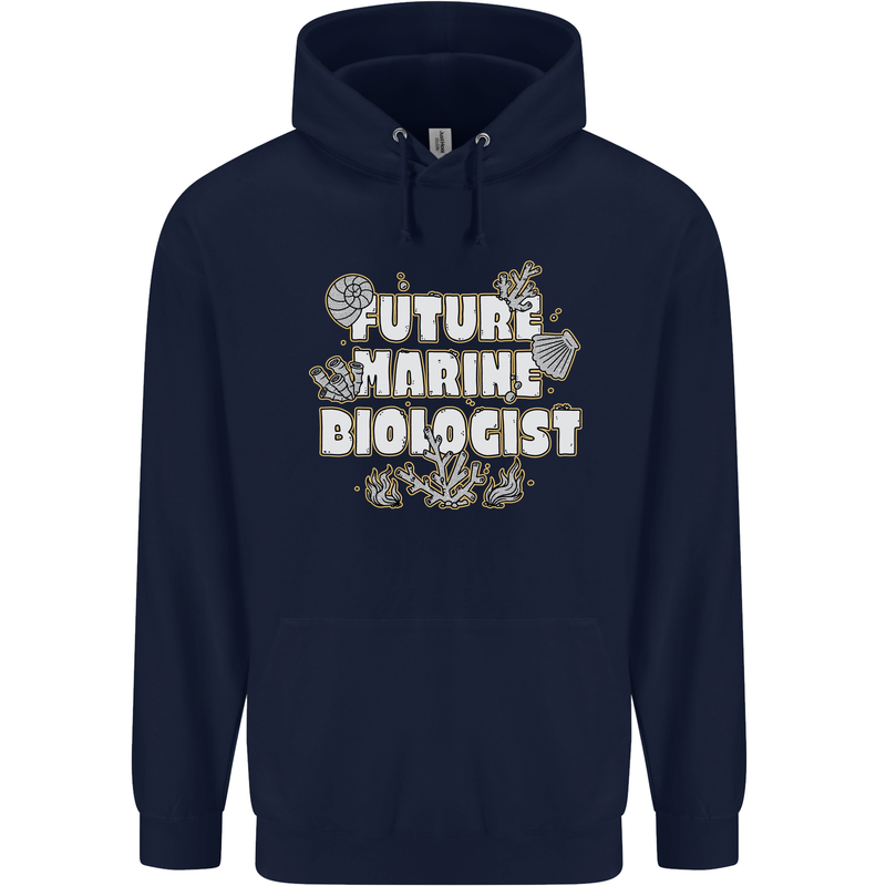 Future Marine Biologist Childrens Kids Hoodie Navy Blue