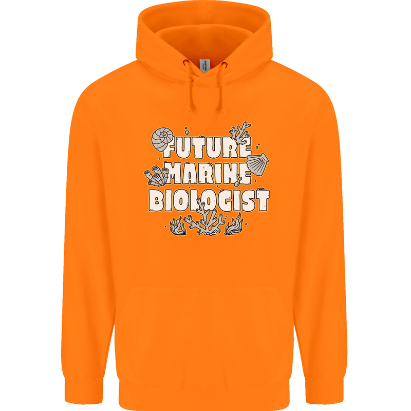 Future Marine Biologist Childrens Kids Hoodie Orange