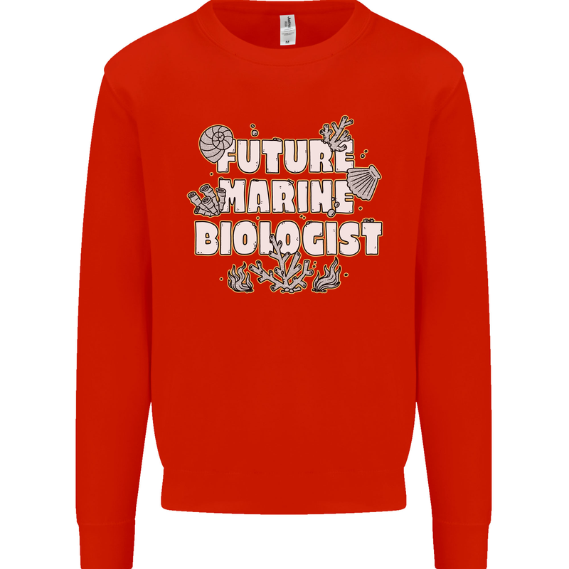 Future Marine Biologist Kids Sweatshirt Jumper Bright Red