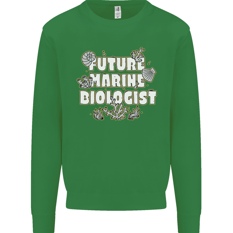 Future Marine Biologist Kids Sweatshirt Jumper Irish Green