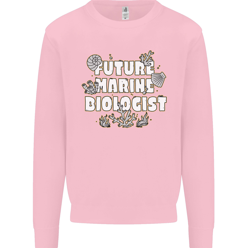 Future Marine Biologist Kids Sweatshirt Jumper Light Pink