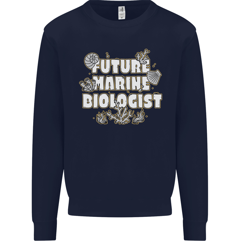 Future Marine Biologist Kids Sweatshirt Jumper Navy Blue