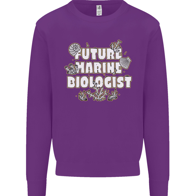 Future Marine Biologist Kids Sweatshirt Jumper Purple