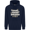 Future Marine Biologist Mens 80% Cotton Hoodie Navy Blue