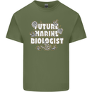 Future Marine Biologist Mens Cotton T-Shirt Tee Top Military Green