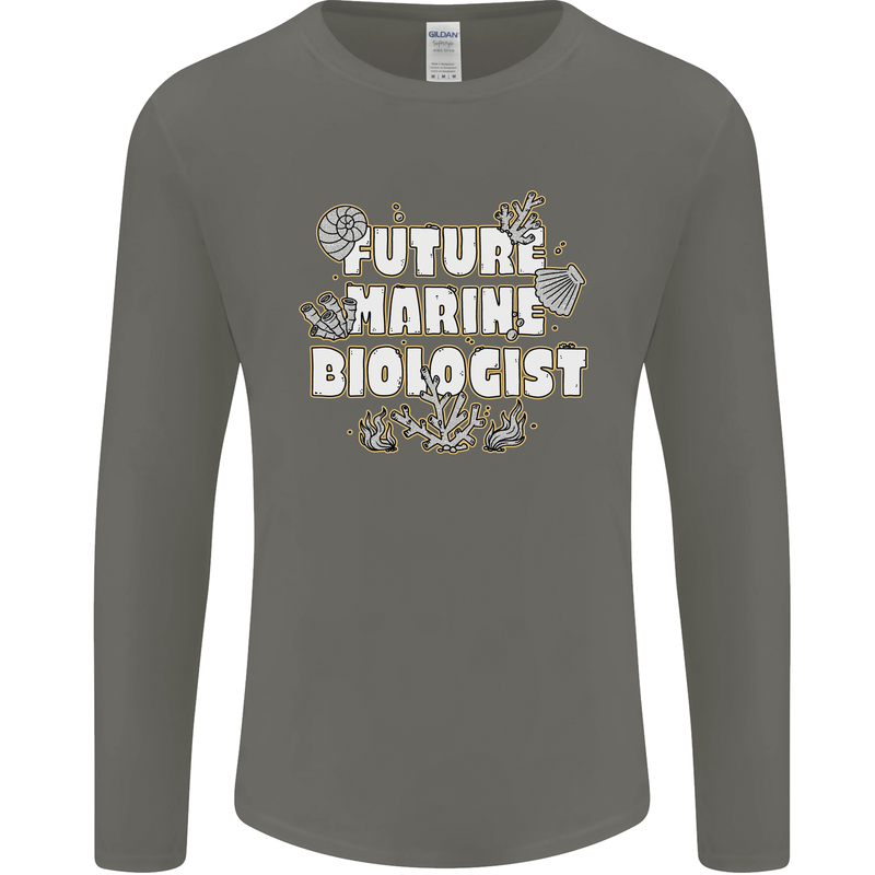 Future Marine Biologist Mens Long Sleeve T-Shirt Charcoal
