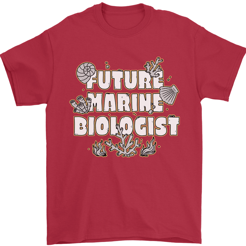 Future Marine Biologist Mens T-Shirt 100% Cotton Red