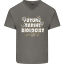 Future Marine Biologist Mens V-Neck Cotton T-Shirt Charcoal