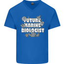 Future Marine Biologist Mens V-Neck Cotton T-Shirt Royal Blue