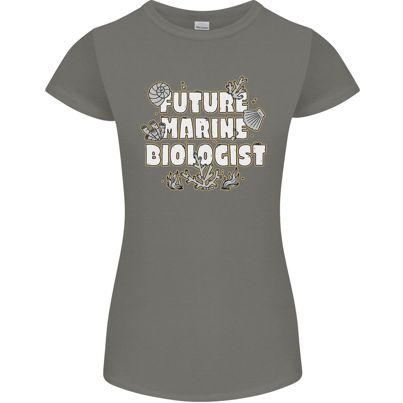 Future Marine Biologist Womens Petite Cut T-Shirt Charcoal