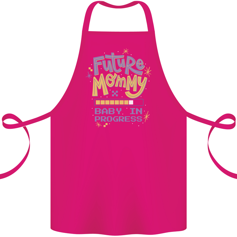 Future Mommy New Baby in Progress Pregnancy Cotton Apron 100% Organic Pink