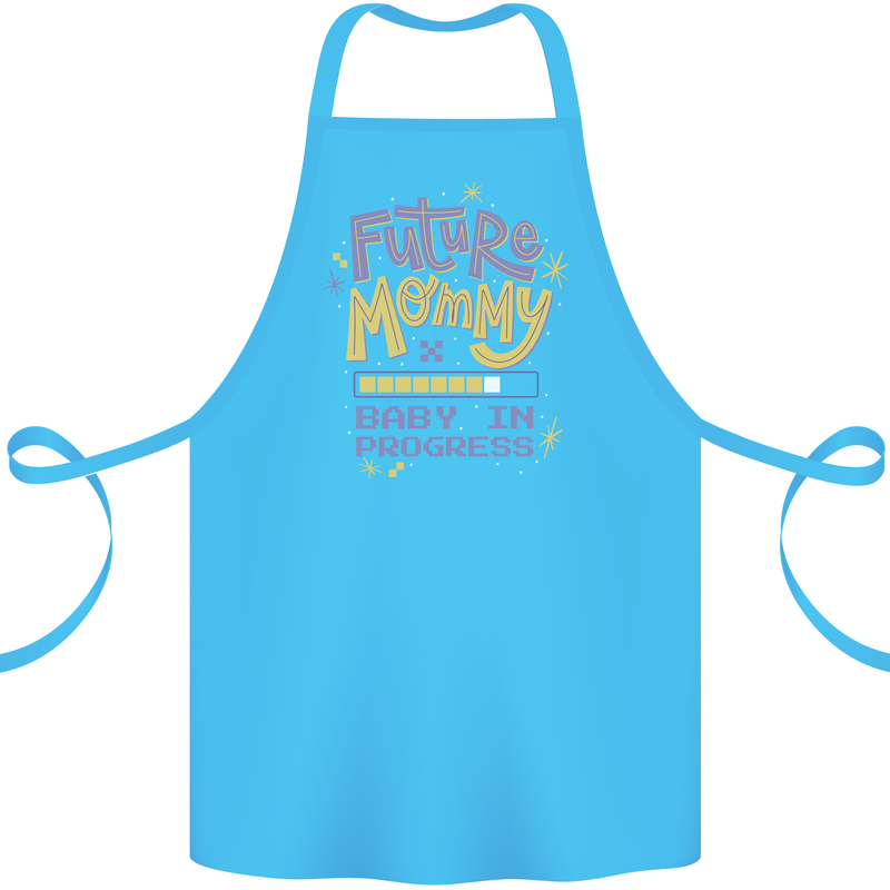 Future Mommy New Baby in Progress Pregnancy Cotton Apron 100% Organic Turquoise