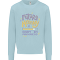 Future Mommy New Baby in Progress Pregnancy Kids Sweatshirt Jumper Light Blue