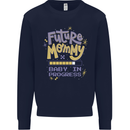Future Mommy New Baby in Progress Pregnancy Kids Sweatshirt Jumper Navy Blue