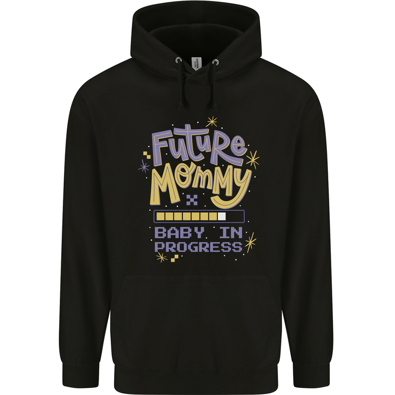 Future Mommy New Baby in Progress Pregnancy Mens 80% Cotton Hoodie Black