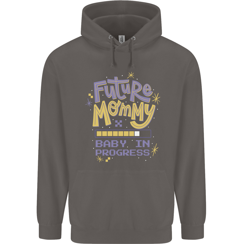 Future Mommy New Baby in Progress Pregnancy Mens 80% Cotton Hoodie Charcoal