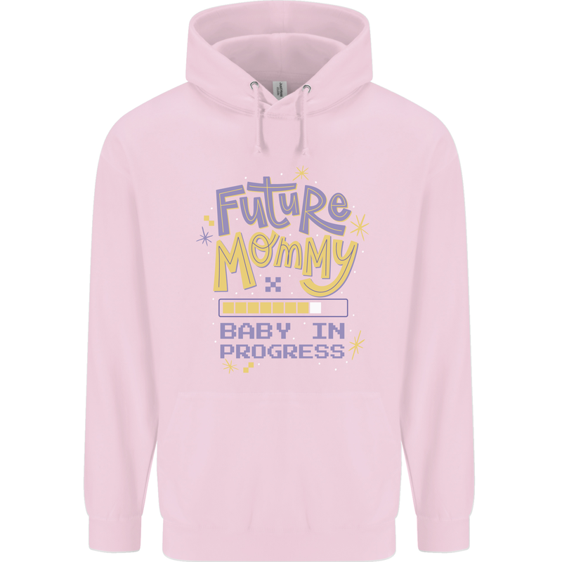 Future Mommy New Baby in Progress Pregnancy Mens 80% Cotton Hoodie Light Pink