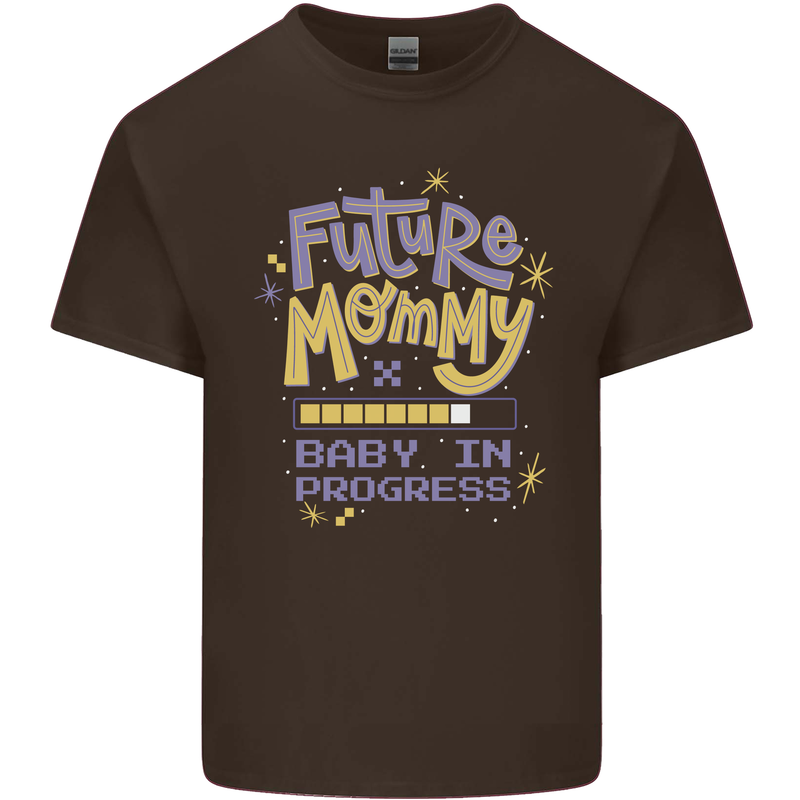 Future Mommy New Baby in Progress Pregnancy Mens Cotton T-Shirt Tee Top Dark Chocolate