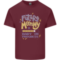 Future Mommy New Baby in Progress Pregnancy Mens Cotton T-Shirt Tee Top Maroon