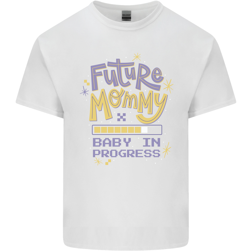 Future Mommy New Baby in Progress Pregnancy Mens Cotton T-Shirt Tee Top White