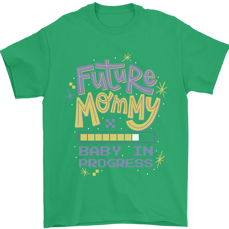 Future Mommy New Baby in Progress Pregnancy Mens T-Shirt 100% Cotton Irish Green