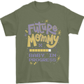 Future Mommy New Baby in Progress Pregnancy Mens T-Shirt 100% Cotton Military Green