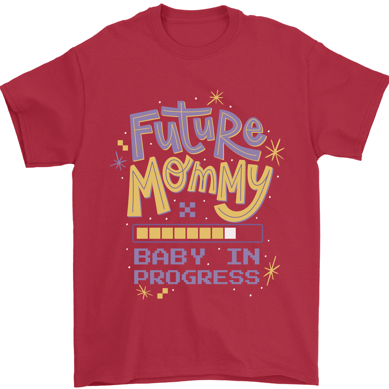 Future Mommy New Baby in Progress Pregnancy Mens T-Shirt 100% Cotton Red