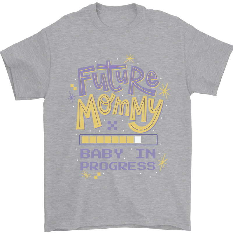Future Mommy New Baby in Progress Pregnancy Mens T-Shirt 100% Cotton Sports Grey
